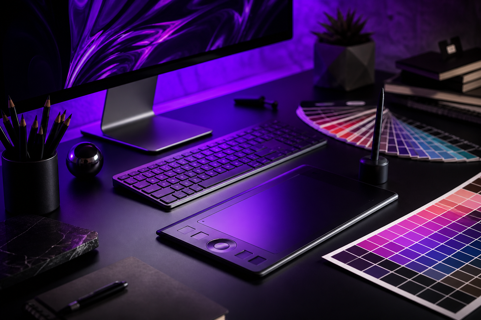 Graphic design workspace